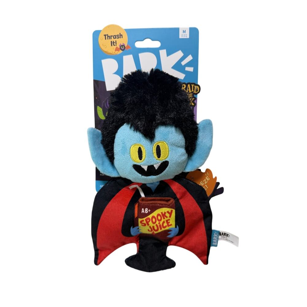 BARK Afraid of the Bark Dracula Vampire Dog Toy Medium